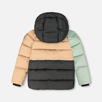 Colorblocked Puffy Winter Coat Black