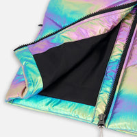 Quilted Mid-Season Sleeveless Vest Metallic Multicolor