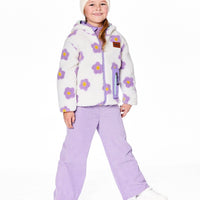Reversible Mid-Season Sherpa Jacket Lavender Flower
