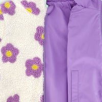 Reversible Mid-Season Sherpa Jacket Lavender Flower