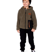 Reversible Mid-Season Sherpa Jacket Khaki