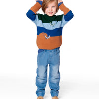 French Terry Jogger Pants Light Blue Denim