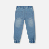 French Terry Jogger Pants Light Blue Denim