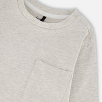 Organic Cotton Jersey Pocket T-Shirt Heather Beige Gray