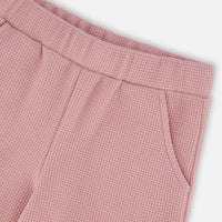 Waffle Flare Leg Pants Dusty Pink