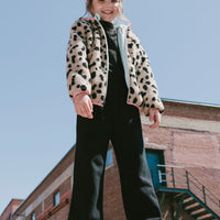 Waffle Flare Leg Pants Black