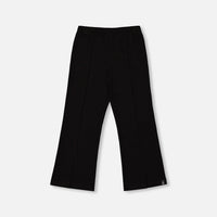 Ribbed Leggings Bootleg With Slit Black