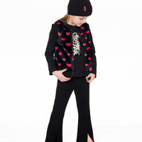 Ribbed Leggings Bootleg With Slit Black