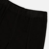 Ribbed Leggings Bootleg With Slit Black