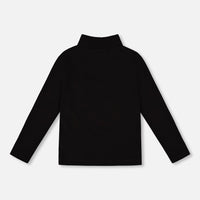 Super Soft Ribbed Mock Neck Top Black