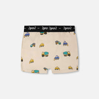 Organic Cotton Boxer Beige Truck Print