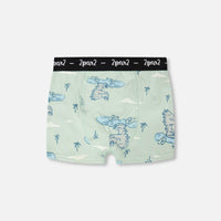 Organic Cotton Boxer Green Crocodile Print
