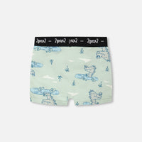 Organic Cotton Boxer Green Crocodile Print