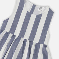 Sleeveless Dress White And Blue Stripes