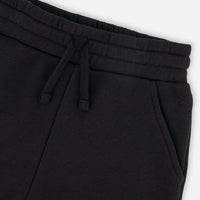 French Terry Sweatpants With Cross Seams Black