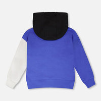 Hooded French Terry Cardigan Royal Blue
