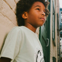 Organic Cotton Jersey T-Shirt With Print Sage
