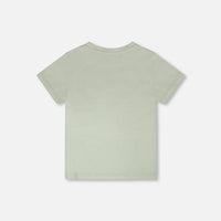 Organic Cotton Jersey T-Shirt With Print Sage