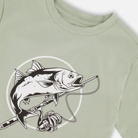 Organic Cotton Jersey T-Shirt With Print Sage
