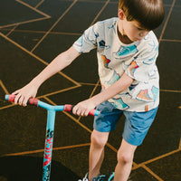 Organic Cotton Jersey T-Shirt Grey Mix Printed Shoes