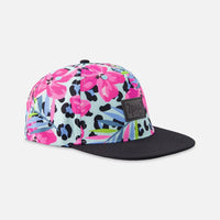 Cap Blue Floral And Leopard Print