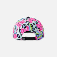 Cap Blue Floral And Leopard Print