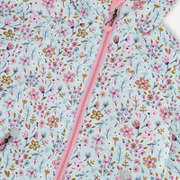 Mid-Season Jacket Blue Mini Flower Print