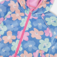 Windfleece Jacket Blue Flower Print