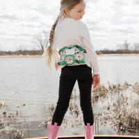 Packable Windbreaker In Polyester Green Smiling Flower Print