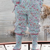 Rain Boots In Natural Rubber Blue Mini Flower Print