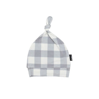 Knotted Hat - Denim Plaid