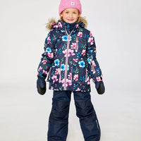 Two Piece Play Snowsuit Blue Floral Print