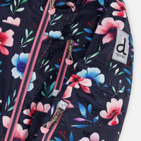 Two Piece Play Snowsuit Blue Floral Print