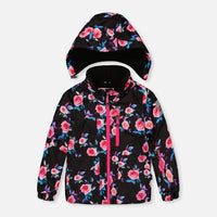 Two Piece Play Snowsuit Black Rose Print