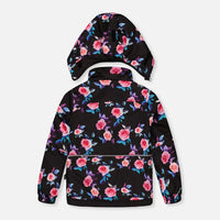 Two Piece Play Snowsuit Black Rose Print