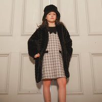 Faux Fur Long Coat Black