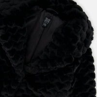 Faux Fur Long Coat Black