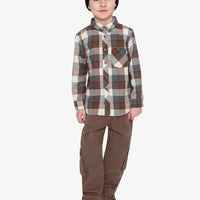 Flannel Shirt Grey And Beige Plaid