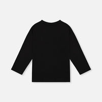 Long Sleeve Organic Cotton T-Shirt Black And Red