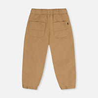 Stretch Canvas Jogger Pants Beige