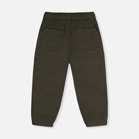 Stretch Canvas Jogger Pants Very Dark Green