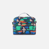 Lunch Box Navy Dinosaur Print