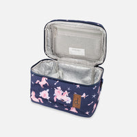 Lunch Box Navy Unicorn Print