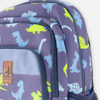 Little Kids Backpack Blue Printed Dinos