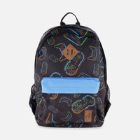 Kids Backpack Black Printed Controller
