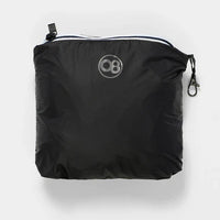 Kids black full zip packable rain jacket and windbreaker
