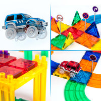 Magnetic Car Race Track Building Blocks Set with LED