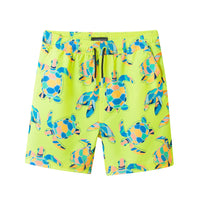 Kids (4-7 Years) Comfort-Stretch Lined Boardshort | Neon Turtle