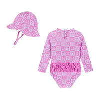 Infant Girls Rashguard Set | Pink Bow