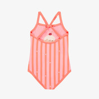 PINK ONE PIECE SWIMSUIT WITH ICE CREAM CONE PRINT, CHILD